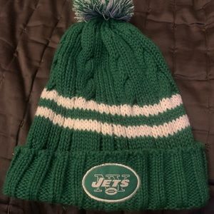 New York Jets Football Embroidered Beanie Stretch Fit Mens Unisex